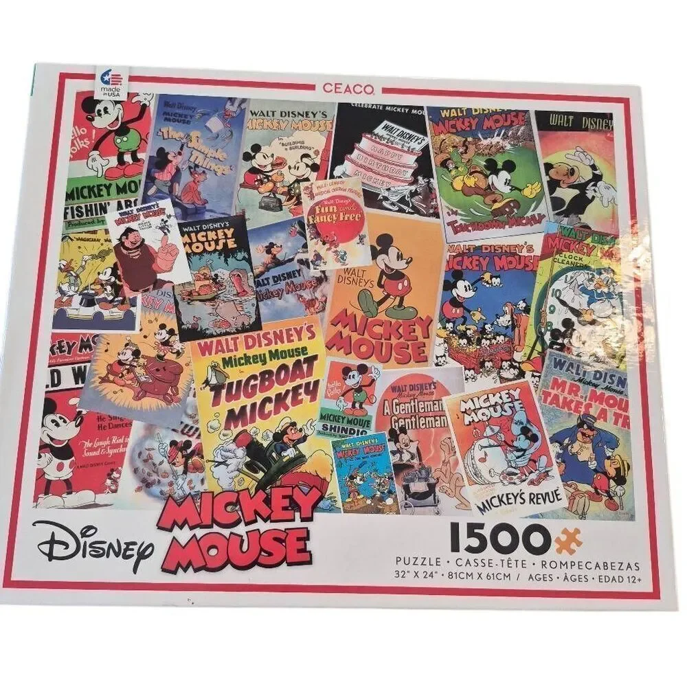 Ceaco Disney Mickey Mouse 3402-1 1500 pc Jigsaw Puzzle, USED, Box Damaged